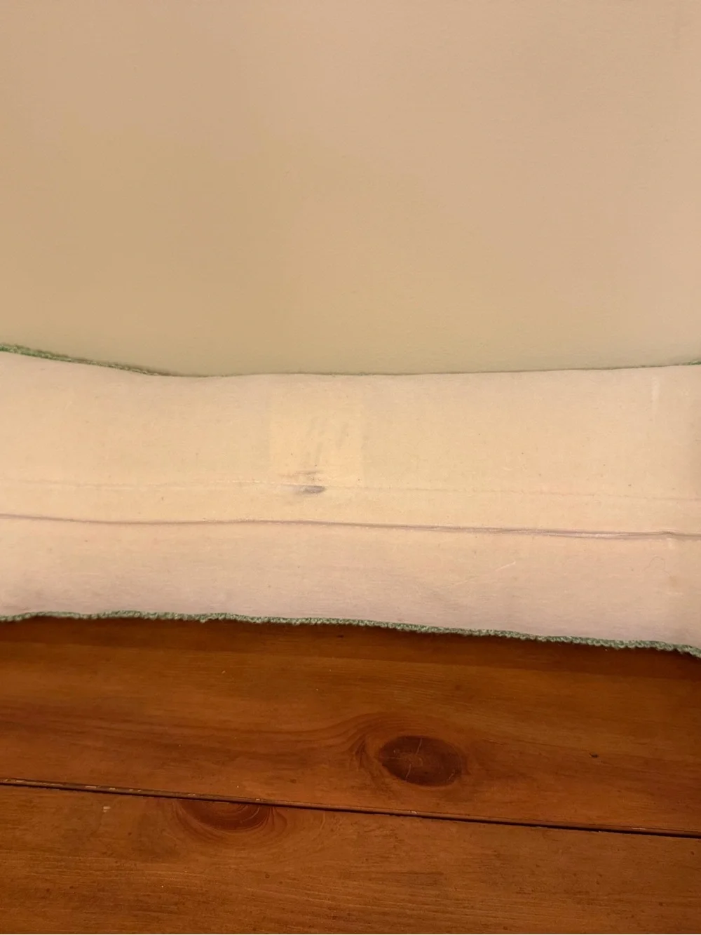 Aloha Hooked Lumbar Pillow - Multicolor Letters on Cream 22” x 8”